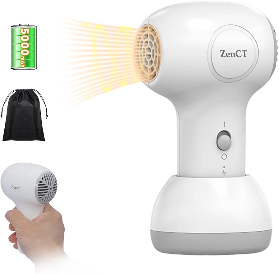 ZenCT ドライヤー コードレス ヘアドライヤー USB充電式 小型 ドライヤー 軽量 50℃恒温 5000mAh 温風 ヘアケアドライ –  1588通販