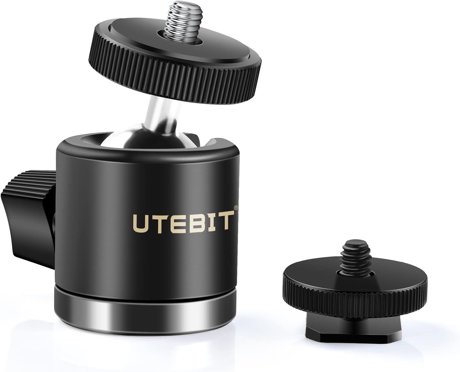 UTEBIT 自由雲台 360度 回転可能 ボールヘッド雲台 直径20mm ダボ 1/4 ネジ ネジ付シュー ベース ライトスタンド パノ –  1588通販