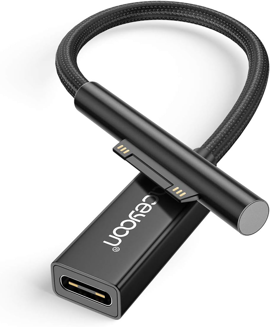 aceyoon Surface 用 USB-C 充電ケーブル 0.2m 3A サーフェス PD 急速