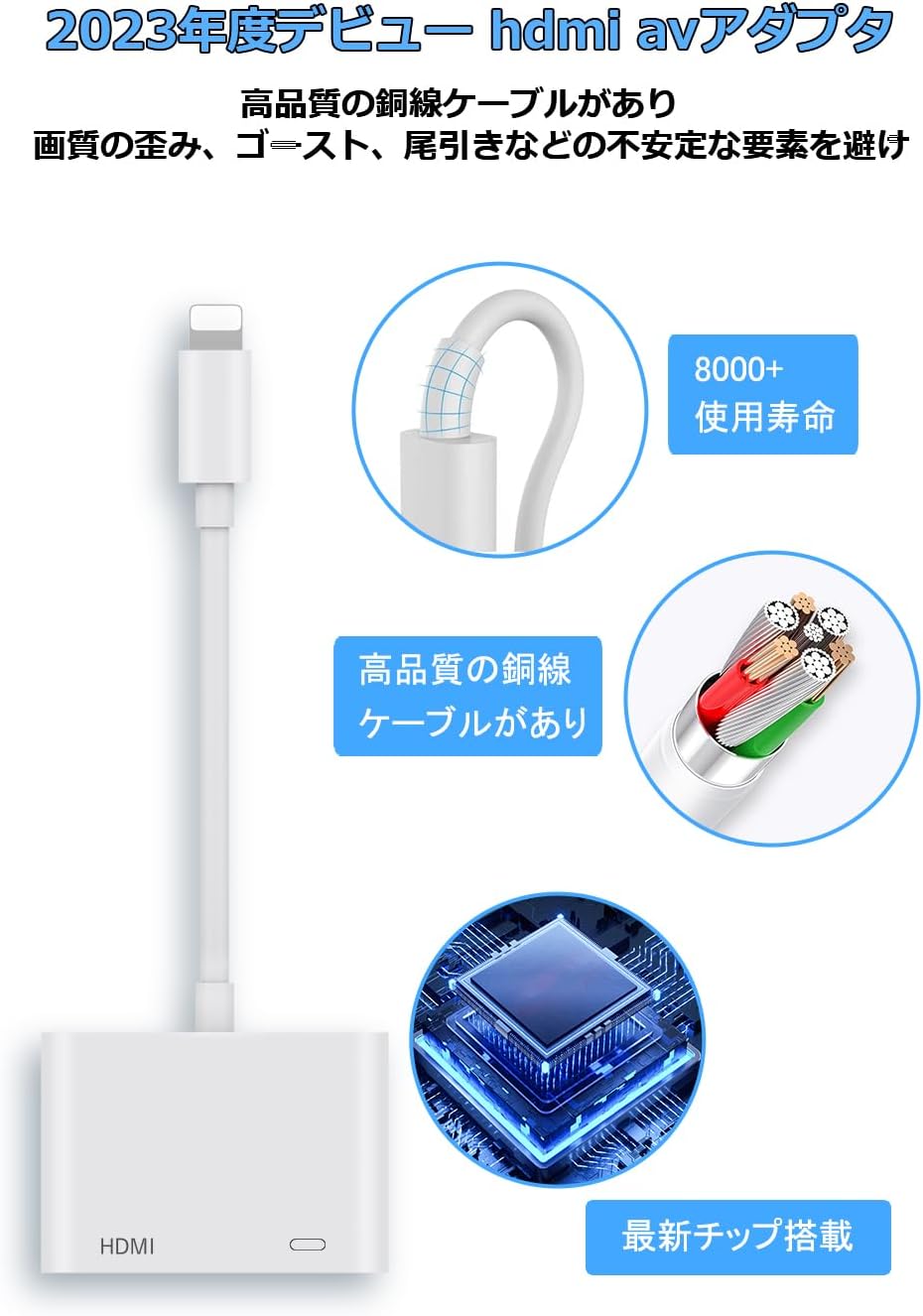 2024新年度】 Phone HDMI変換ケーブル i-Phone用 hdmi avアダプタ 同じ画面テレビ 接続 ケーブル hdmi – 1588通販