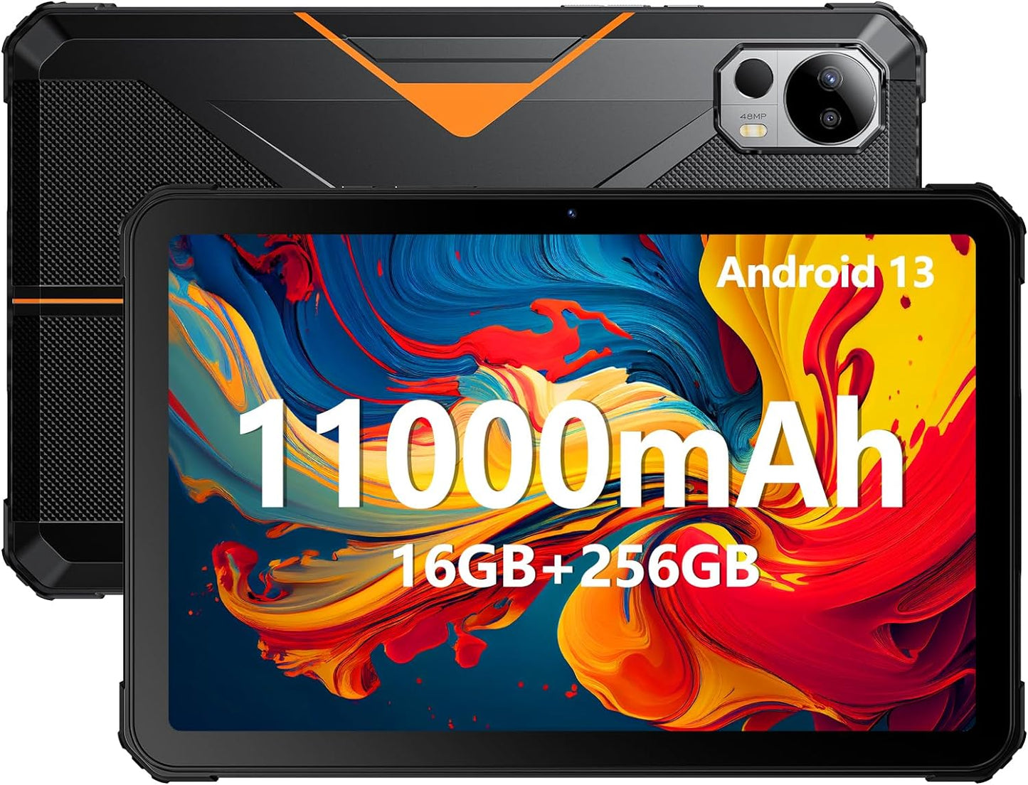 【2023新登場Android 13タブレット】FOSSIBOT DT1 防水タブレット10インチ SIM+WIFI  16GBRAM+256GBROM+1TB拡張 2Kディスプレイ 1200*2000フルHD 8コア11000mAhバッテリー 48MP+16MPカメラ  ...