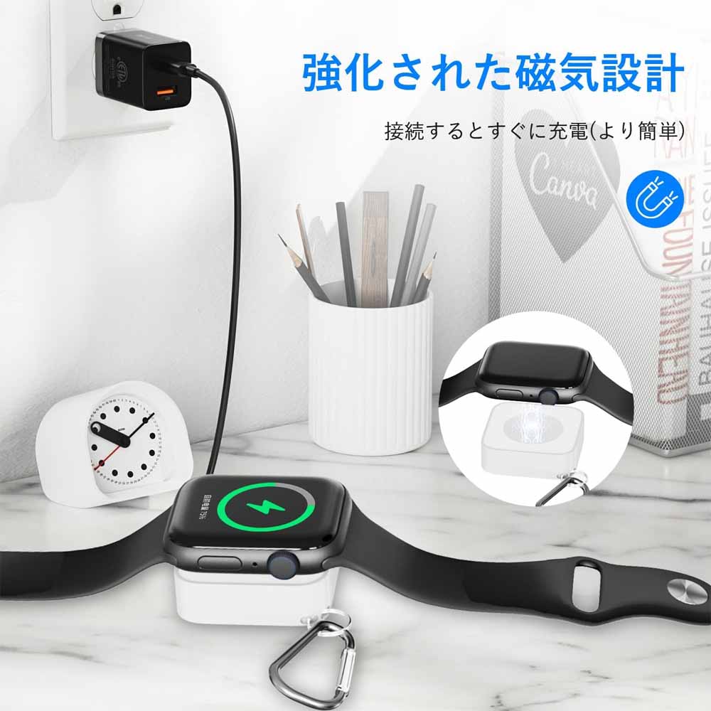 【お買い物マラソン】2 in 1 A-pple Watch 充電器 アップルウォッチ充電器 デュアル充電ポート搭載 急速充電 充電保護機能付き 軽量 繊細でスタイリッシュ 持ち運び便利 Apple Watch Ultra/SE Series 8/7/6/5/4/3/2/1/AirPods Pro第2世代に対応